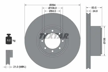 93175300 Гальмівний диск TEXTAR підбір по vin на Brocar
