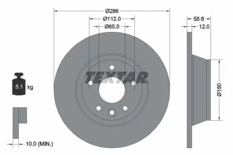 92159403 Тормозной диск TEXTAR подбор по vin на Brocar