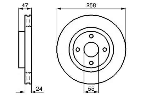 0986478989 Тормозной диск BOSCH підбір по vin на Brocar
