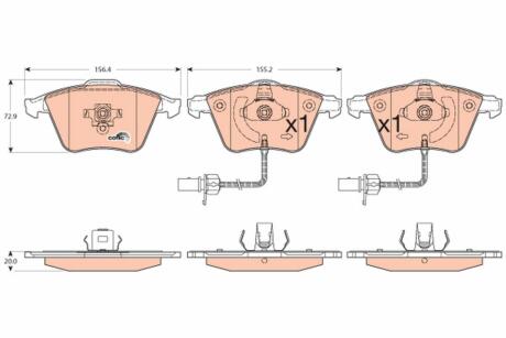 GDB1554 Колодки гальмівні дискові TRW підбір по vin на Brocar