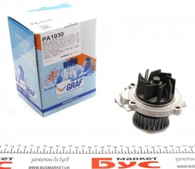 PA1030 Помпа воды Fiat Doblo/Panda/Punto 1.4 05-/Opel Combo 1.4 12- (23z) (B/B) (9 лоп.) (пласт.импеллер) GRAF подбор по vin на Brocar