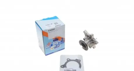 PA890 Помпа воды Mini Mini 1.4d 03-06/Toyota Corolla 1.4D-4D 04-08/13-18/Auris 1.4D-4D 13-18 (R/B) (6 лоп) GRAF подбор по vin на Brocar