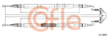 115862 Трос ручного гальма Opel Astra G (98-05) (1254/1060x2) (COFLE) COFLE підбір по vin на Brocar