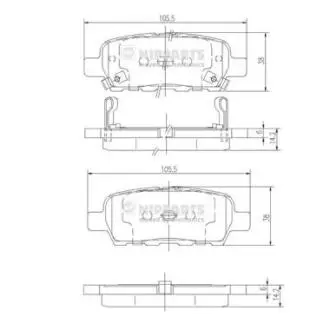 J3611044 Тормозные колодки к-кт. NIPPARTS подбор по vin на Brocar