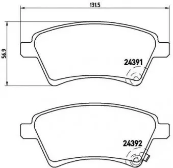 P23105 Тормозные колодки к-кт. BREMBO подбор по vin на Brocar
