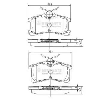J3612026 Тормозные колодки к-кт. NIPPARTS подбор по vin на Brocar
