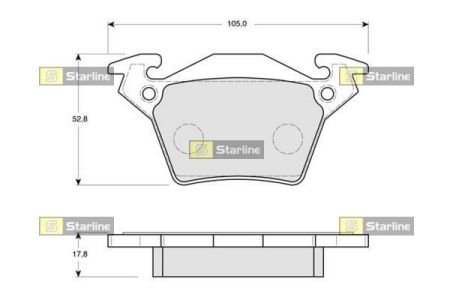 BDS165 Тормозные колодки к-кт. STARLINE подбор по vin на Brocar