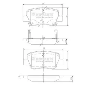 N3612042 Тормозные колодки к-кт. NIPPARTS підбір по vin на Brocar