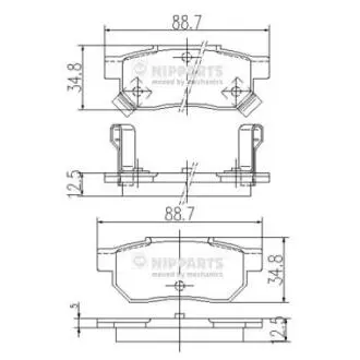 J3614004 Тормозные колодки к-кт. NIPPARTS подбор по vin на Brocar