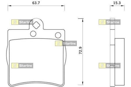 BDS267 Тормозные колодки к-кт. STARLINE подбор по vin на Brocar