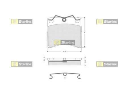 BDS236 Тормозные колодки к-кт. STARLINE підбір по vin на Brocar