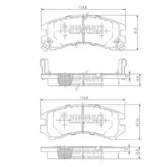 J3601035 Тормозные колодки к-кт. NIPPARTS підбір по vin на Brocar