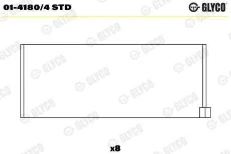 0141804STD Підшипник шатуна (к-кт) GLYCO підбір по vin на Brocar