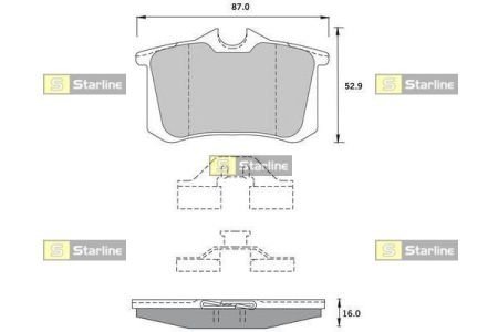 BDS376 Тормозные колодки к-кт. STARLINE подбор по vin на Brocar