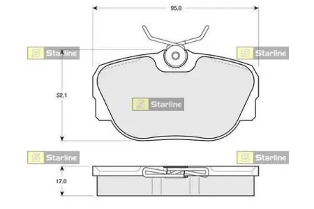 BDS102 Тормозные колодки к-кт. STARLINE підбір по vin на Brocar