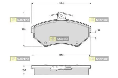 BDS297 Гальмівні колодки дискові STARLINE підбір по vin на Brocar