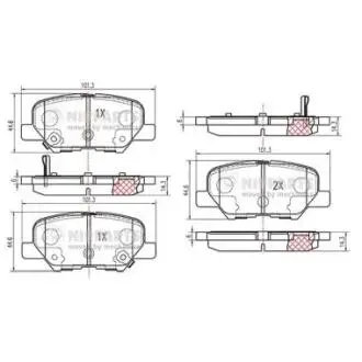 N3615017 Тормозные колодки к-кт. NIPPARTS подбор по vin на Brocar