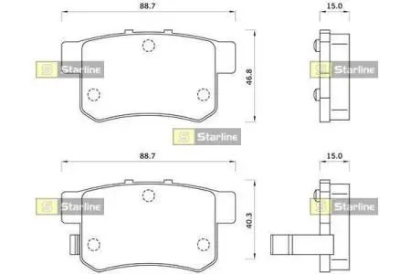 BDS243 Тормозные колодки к-кт. STARLINE подбор по vin на Brocar