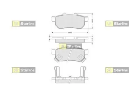 BDS149 Тормозные колодки к-кт. STARLINE подбор по vin на Brocar