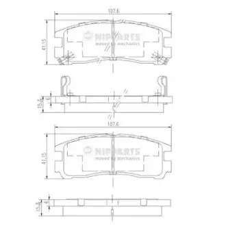 J3615003 Тормозные колодки к-кт. NIPPARTS подбор по vin на Brocar