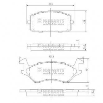 J3602041 Тормозные колодки к-кт. NIPPARTS підбір по vin на Brocar