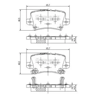 J3614018 Гальмівні колодки NIPPARTS підбір по vin на Brocar