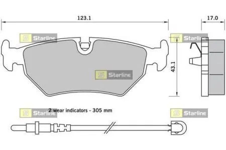 BDS396 Тормозные колодки к-кт. STARLINE подбор по vin на Brocar