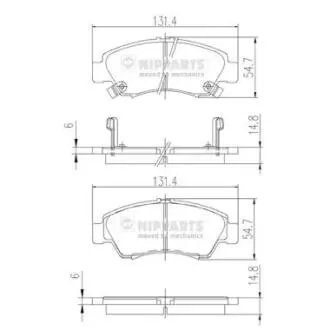 J3604034 Гальмівні колодки NIPPARTS підбір по vin на Brocar