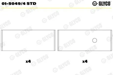 0150494STD Підшипник шатуна (к-кт) GLYCO підбір по vin на Brocar
