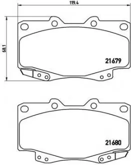 P83069 Тормозные колодки к-кт. BREMBO підбір по vin на Brocar