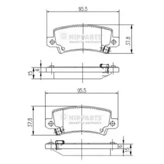 J3612025 Гальмівні колодки NIPPARTS підбір по vin на Brocar