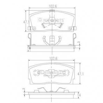 J3606006 Тормозные колодки к-кт. NIPPARTS підбір по vin на Brocar