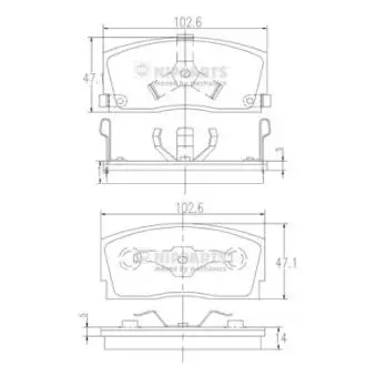 J3606006 Гальмівні колодки NIPPARTS підбір по vin на Brocar