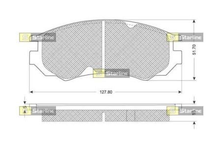 BDS215 Тормозные колодки к-кт. STARLINE підбір по vin на Brocar