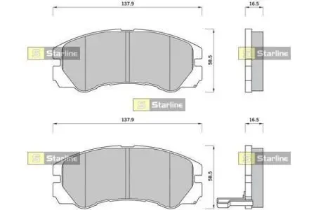 BDS387 Тормозные колодки к-кт. STARLINE підбір по vin на Brocar