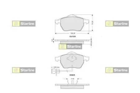 BDS109 Гальмівні колодки дискові STARLINE підбір по vin на Brocar