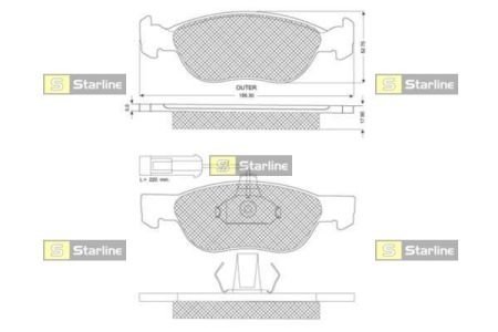 BDS123 Гальмівні колодки дискові STARLINE підбір по vin на Brocar