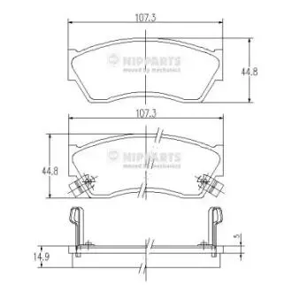 J3608005 Тормозные колодки к-кт. NIPPARTS підбір по vin на Brocar