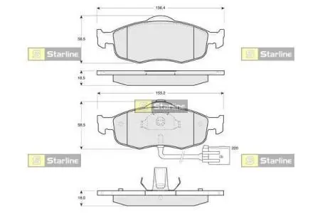 BDS105 Тормозные колодки к-кт. STARLINE подбор по vin на Brocar