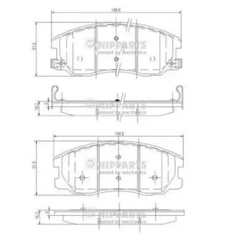 J3600913 Тормозные колодки к-кт. NIPPARTS подбор по vin на Brocar
