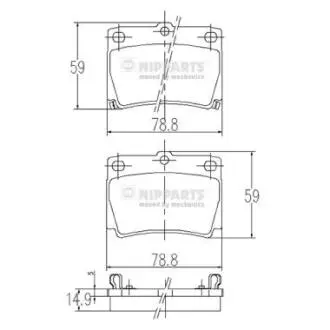 J3615011 Тормозные колодки к-кт. NIPPARTS подбор по vin на Brocar