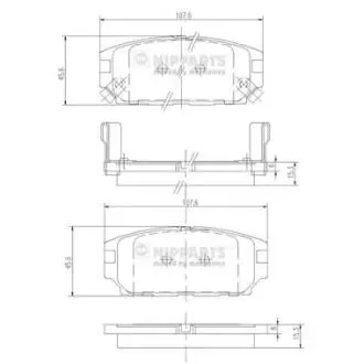 J3615007 Гальмівні колодки NIPPARTS підбір по vin на Brocar