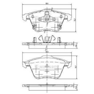 J3603067 Гальмівні колодки NIPPARTS підбір по vin на Brocar