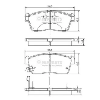 J3608021 Тормозные колодки к-кт. NIPPARTS подбор по vin на Brocar