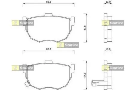BDS258 Тормозные колодки к-кт. STARLINE подбор по vin на Brocar