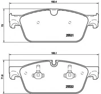 P50102 Гальмівні колодки дискові BREMBO підбір по vin на Brocar
