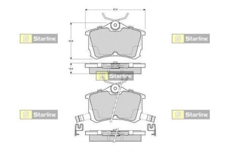 BDS443 Тормозные колодки к-кт. STARLINE підбір по vin на Brocar