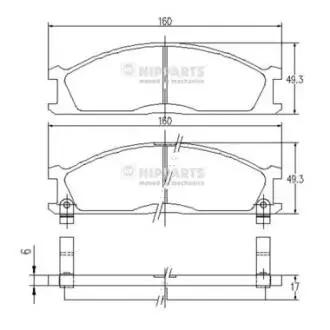 J3601037 Гальмівні колодки NIPPARTS підбір по vin на Brocar
