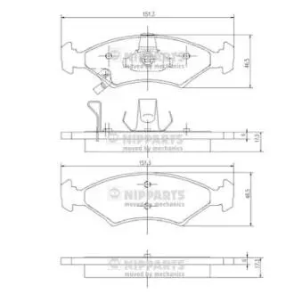 J3600301 Тормозные колодки к-кт. NIPPARTS подбор по vin на Brocar