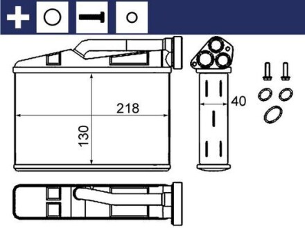 AH240000S NAGRZEWNICA BMW 5 / X5 MAHLE / KNECHT підбір по vin на Brocar